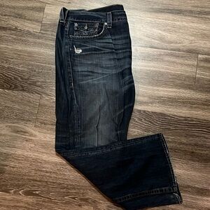 True Religion Ricky Relaxed Distressed Straight Jean
